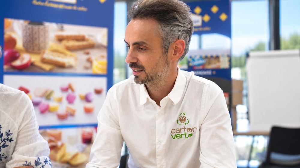 Antonin Hameury-Hao, président de Carton Vert, sur le site Brioche Pasquier